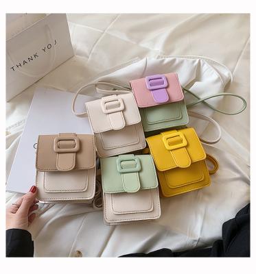 China Newest fashion fasion newest leather lady bags small mini cute shoulder sling handbag phone PU candy color for sale