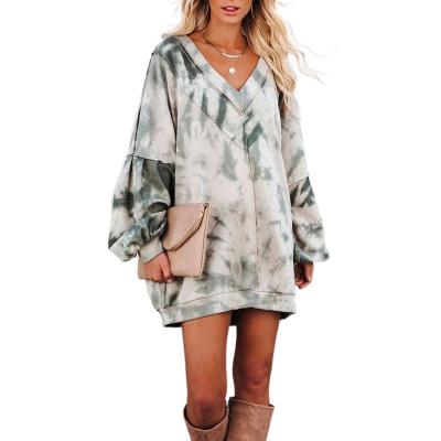 China High Quality Dye Tie Dress Sweater Long Sleeves Breathable Casual Cotton Oversized Plus Size Women's Hoodies for sale