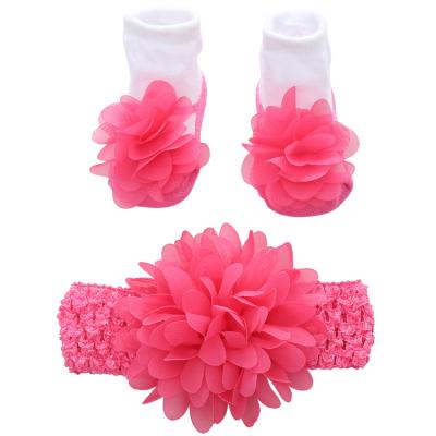 China High Quality Breathable 2pc Warm Baby Set Baby Socks Baby Headband for sale