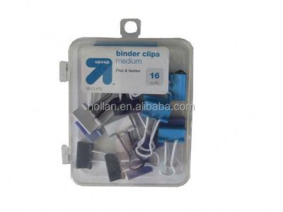 China 16pcs Metal Binder Clips (White, Black, Blue) for sale