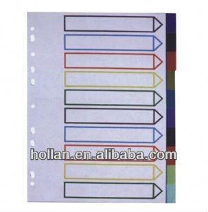 China High Quality PP 10 Label Index Divider 22050092 for sale