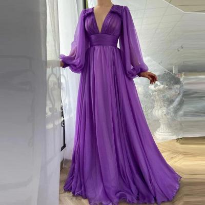 China Fashion Women's High Waist Breathable Dress Mesh Long Sleeve Elegent Evening Long Skirt Prom Dress for sale