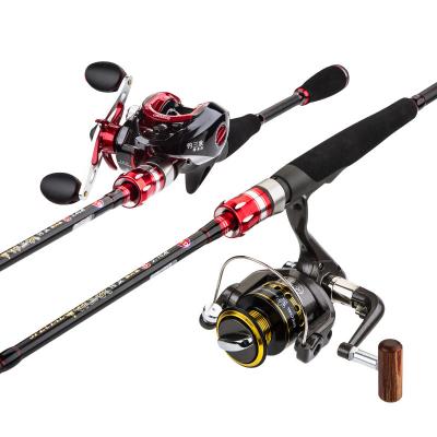 China Premium Carbon Fuji Guide Reel Seat 2 Rod Tips 2.1m/2.4m Semi-hard Carbon Spinning Fishing Rod And Fishing Reel Set Combos for sale