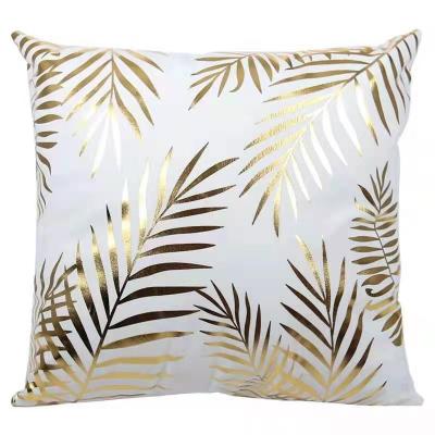 China Central Statistical Gold Foil Printed Pillow Case Sofa Cushions Decorative Bronzing Covers Pillow Case for sale