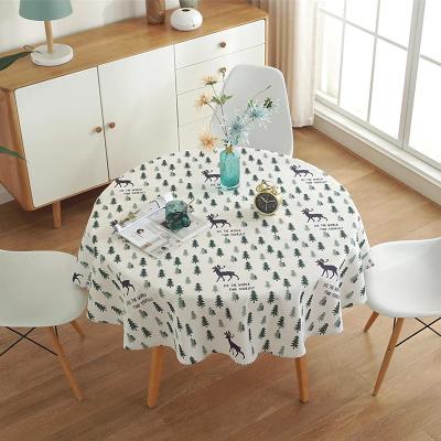 China Table Cloth Waterproof Round Table Cloth Washable Table Cover With Wrinkle Resistant Dustproof For Restaurant for sale