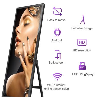 China Factory Wholesale Price 75 Inch Indoor Ultra HD 4K Full Screen Resolution Portable Digital Signage for sale