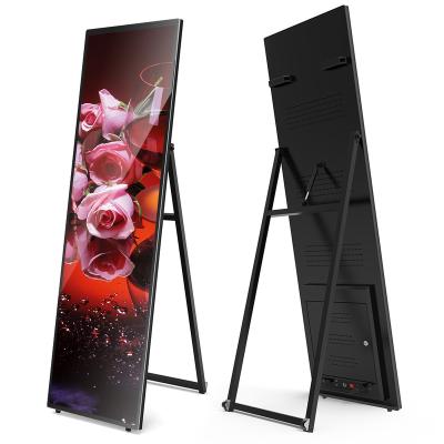 China 86 Inch Indoor Portable Ultra Thin Digital Poster Floor Mount Display Signage LCD Advertising Screen Removable Kiosk for sale