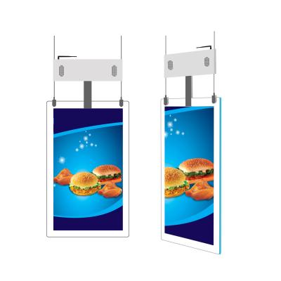 China Metal+Powder Coating 43 49 Inch Indoor Digital Digital Signage Dual Player Vertical Screen Hanging LCD Window Advertising Display for sale