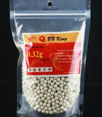 China ABS plastic airsoft importer normal bb 0.32g 6mm airsoft bb king bullet for sale