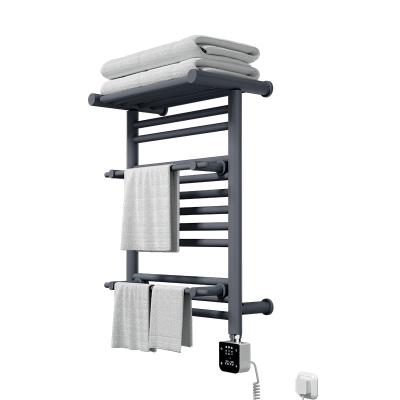 China ANTHRACITE Smart Electric Heater Wifi Towel Ladder With Heated Controller Towel Rack Heaters for sale