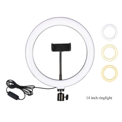 China Beauty Live Ring Light Photographic Light Phone Led Video Ring Light 14 inch Ring Light for sale