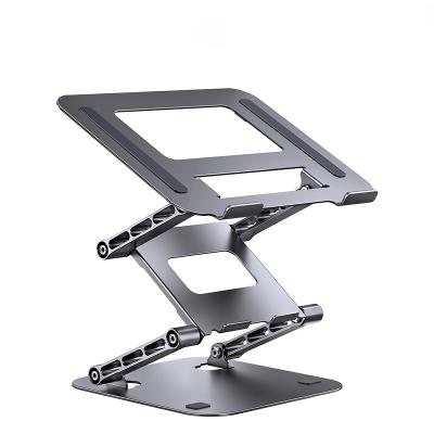 China Hot Selling Adjustable Portable Aluminum Metal Alloy Foldable Three Layers Tablet PC Notebook Stand Holder for sale