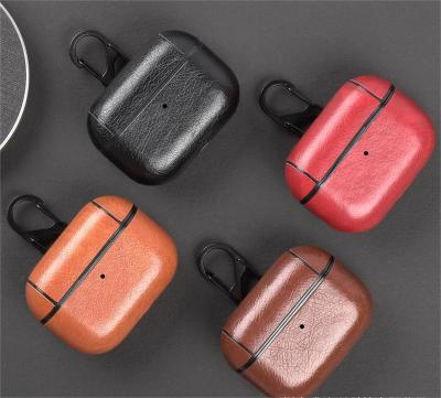 China For AirpodI Pro Case AirpodI Wireless Earbuds Charging Earphone Inear Earpiece Leather Earphone Case Protector for sale