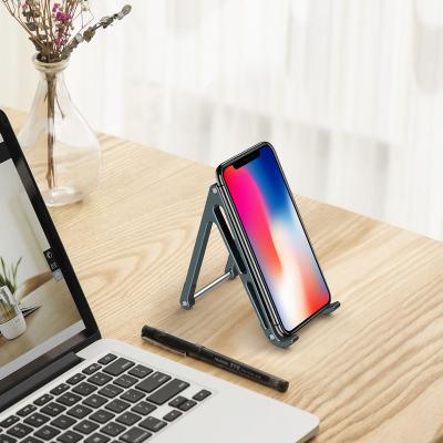 China New Adjustable Customization Style Aluminum Alloy Cell Phone Stand Holder Stabilize Mobile Phone Folding Bracket Table Stand for sale