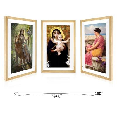 China Wooden frame nft wifi frame playback wifi display lcd picture frame digital canvas digital frame for sale