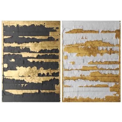 China Abstract Wall Painting By Hand Painted Paintings Subtract Wall Art Large Gold Foil Hotel Hanging Painting for sale