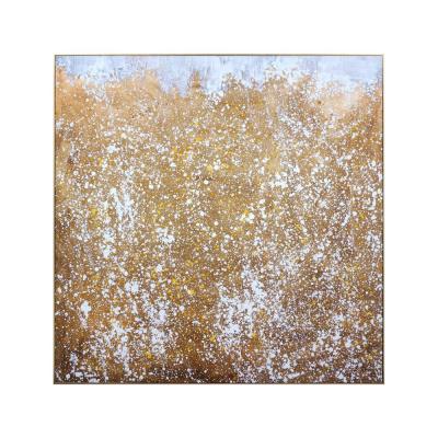 China Abstract Hotel Lobby Painting 100% Handmade Abstract Walls Art Gold Foil Oil Painting for sale