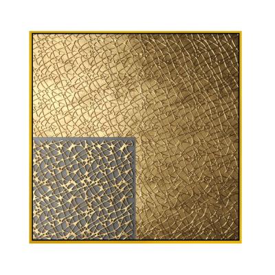 China High Quality Modern Handmade Art Gold Foil Abstract Oil Painting Modern Hotel Restaurant Project Wall for sale