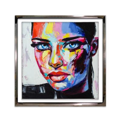 China Modern hot beautiful woman black and white oil painting with Pop-art style for sale