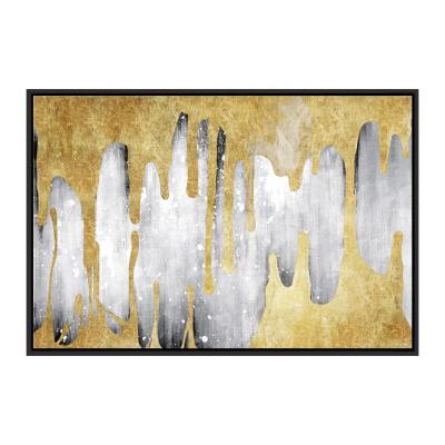 China Handmade Art Painting Gold Foil Handpainted Modern Abstract Living Room Canvas Oil Wall Artwork Decoration for sale