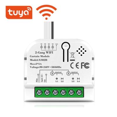 China Easy Installation 1/2gang Time Calibrate Mobile Life Tuya Mini In-Wall Wifi Smart Curtain Switch Module Smart App Control for sale