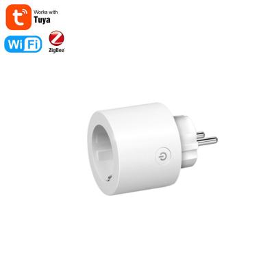 China Easy Installation Tuya EU WiFi Zigbee Smart BLE Gateway Plug With Power Monitoring Mini Wireless Socket Outlet With Alexa Google Home Yandex Alice for sale