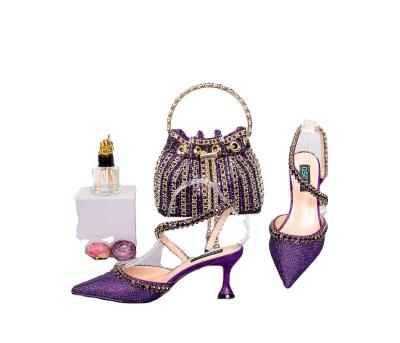 China wholesale italian matching shoe and purse  set in high quality and new fashion for wedding/party women shoes for sale