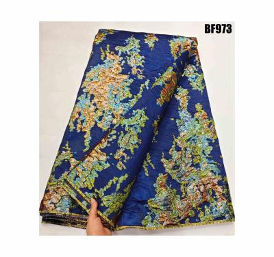 China Embroidery High Quality Bazin Brocade Fabric Damask Lace Dress 2023 African Fashion Jacquard Brocade Printed Knitted Warp for sale