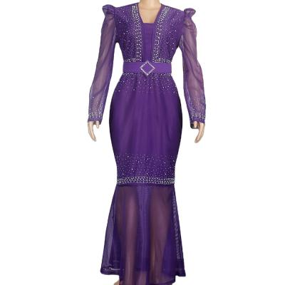 China Supoo Net lace Chiffon Rhinestones Comfortable women long dress for evening for sale