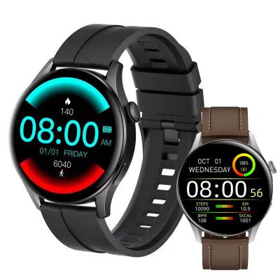 China 1.32 Inch 360*360 HD Touch Screen Rotating Smartwatch BT Call Music Game Heart Rate Blood Pressure DW3 Smart Watch for sale