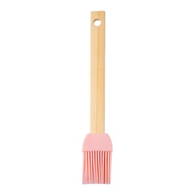 China Sustainable Wholesale Kitchen Cooking Tools 2 Pieces Baking Brush Handle Silicone Wooden Kitchen Utensil Set for sale