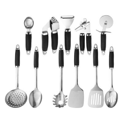 China Sustainable Cookware 11 Pcs Different Types Non-Stick Tools Kits Kitchen Utensil Set Stainless Steel Cooking Tools Household for sale