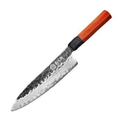 China Sustainable Pure Manual Forging Kitchen Chef Knives With Wooden Handle Made Of Steel for sale