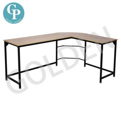 China KD Computer Desk Office Home Office Wood and Metal Laptop L-shaped Corner Physical Channels Table Writing Study Table for sale