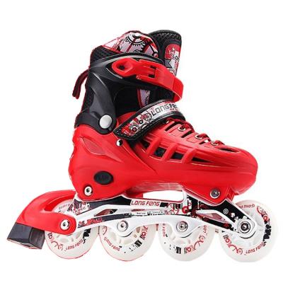 China Hot Selling Adjustable Height Portable Red Inline Roller Skates For Kids Children for sale