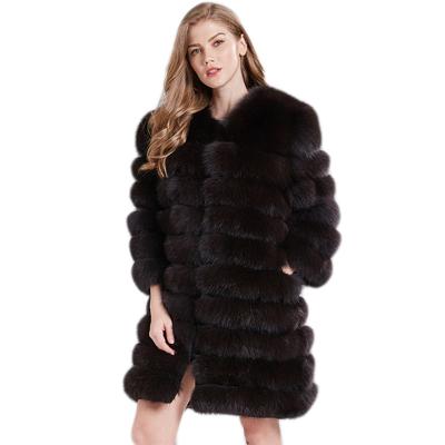 China 2022 New Style Anti-wrinkle Real Fur Coat 100% Natural Female Fur Jacket Winter Warm Fox Fur Coat for sale