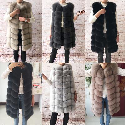 China Anti-wrinkle Fox coated Women's Autumn Winter Top Fashion Real Fur Coat Thick Warm Outerwear Women Jacket Fur Vest Real The Real for sale