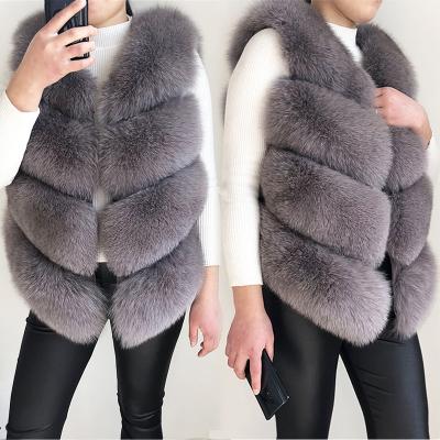 China Fox FurJacket Anti-wrinkle Fur Coat Natural Genuine Leather Vest Women's Custom Made Real Fur Coat for sale