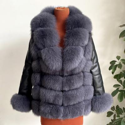 China 2022 Anti-wrinkle Fashion Cropped Women's Coats Warm Winter Fox Coat Fur Jacket for sale