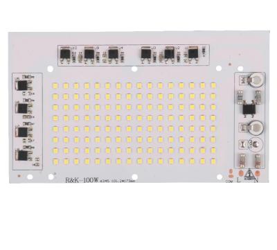 China factory good price high lumen 220V linear IC led driverless pcb smd2835 100w chip flood light ac sanan dob led module 140*94mm for sale