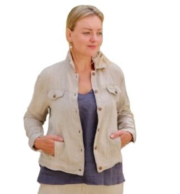 China Spring Summer Autumn Summer Breathable Canvas Short Women Washed Canvas Jacket Clothing Blazer for sale