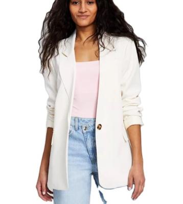 China Breathable Women's One Button Blazer Aplet Oversized Casual Blazer for sale