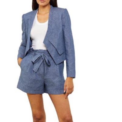 China Casual Anti-pilling Cotton Front Women's Business Canvas Suit Jacket for sale