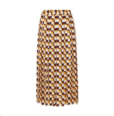 China Breathable Checkerboard Midi Skirt Printed Women's Plaid Midi Skirt For Russian Market for sale