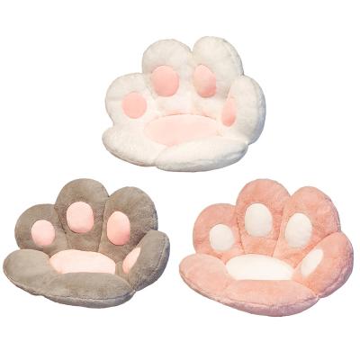 China Plush Winter Cat Paw Shape Lazy Animal Chair Cushion for sale