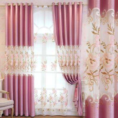 China Blackout Living Room Bedroom Half Shade Embroidered Window Screen Curtain for sale