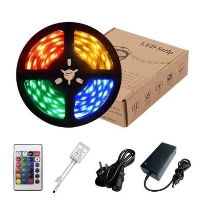 China Hot Selling Residential Amazon RGB Led Strip Kit Lighting RF Controller DC12/24V 7.2W 30leds/m Flexible Led Strip Light Suit SMD5050 for sale