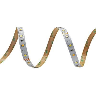 China Residential CRI 90 Strip Light Warm Cool White 86Lm/W 14.4W 60leds/m 1150Lm 2200-6500K CCT LED Strip Light SMD2835 CCT for sale