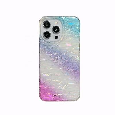 China Shockproof Fashion Luxury Laser Dazzle Stripe Gradient Glitter Bling Shell Pattern Phone Case For iPhone 12 13 14 Pro Max Back Cover for sale