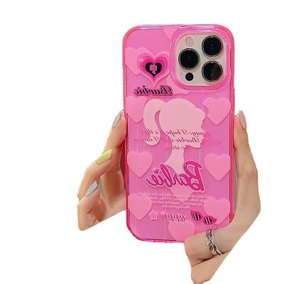 China Shockproof Luxury Fluorescence Pink Girl Phone Accessories Cases Cover for iPhone 11 12 13 case14 Pro Max Covers 11 Case 14 pro gel for sale